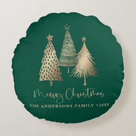 Elegant Guld Julgran God jul Rund Kudde