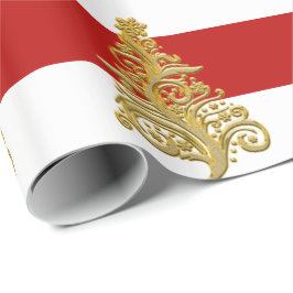 Elegant Guld Julgran mönster Presentpapper