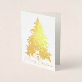 Elegant Guld Julgran & presenterar fotoreell Folierat Kort