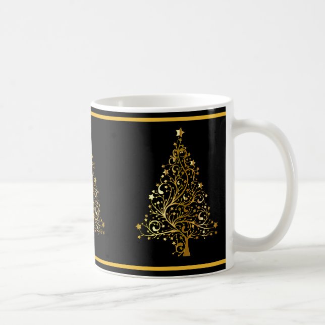 Elegant Guld Julgranar Kaffemugg (Höger)