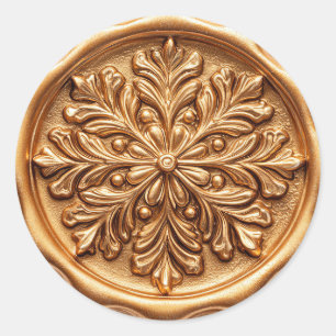 Elegant Guld Julhelg Runt Klistermärke