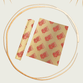 Elegant Guld, julmodern röd Presentpapper