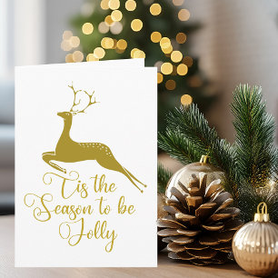 Elegant Guld julrenare Tis Season Kort