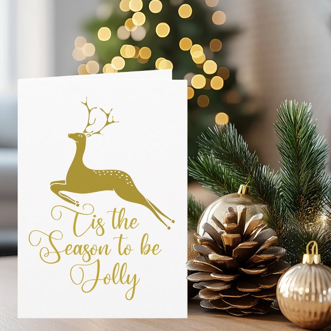Elegant Guld julrenare Tis Season Kort (Skapare uppladdad)