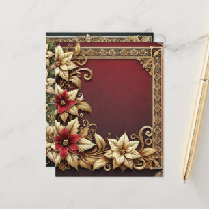 Elegant guld julstjärna ram scrapbookpapper