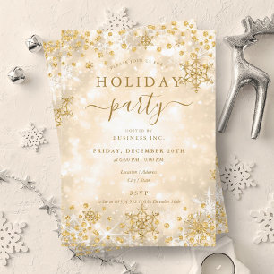 Elegant Guld julvinterföretag Helgdag Inbjudningar