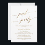 Elegant Guld Kalligrafi Bassäng Party födelsedag Inbjudningar<br><div class="desc">Det här guld kalligrafkortet för kalligrafi i bassäng party är perfekt för en enkel händelse. Neutraltens utformning har ett minimalistiskt kort som är dekorerat med romantisk och vismisk faux-folie guld typografi. Obs! Den här designen har inte äkta guld-folie. Det är en grafik av hög kvalitet som framställs som guld-folie.</div>