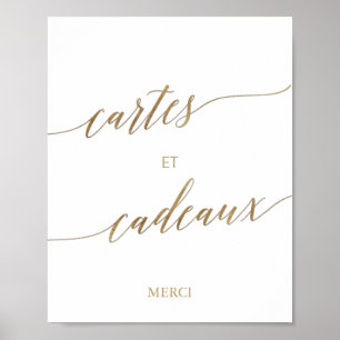 Elegant guld kalligrafi Cartes et Cadeaux Poster