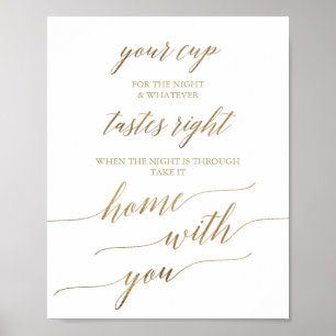Elegant Guld-kalligrafi ditt Kopp Bröllop-tecken Poster