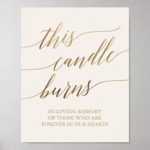 Elegant guld kalligrafi   Elfenbensfärgat ljus bri Poster