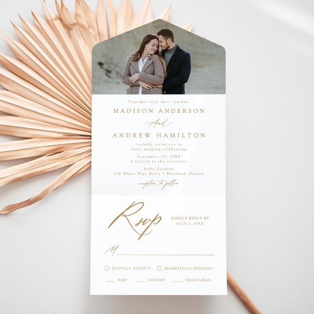 Elegant guld kalligrafi foto bröllop (Skapare uppladdad)