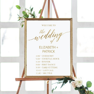 Elegant Guld Kalligrafi - händelseordning Poster