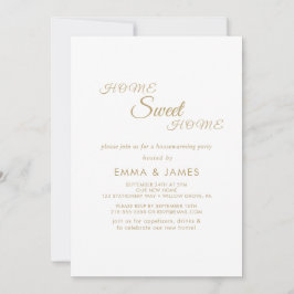 Elegant Guld Kalligrafi Hushållsuppvärmning Party Inbjudningar