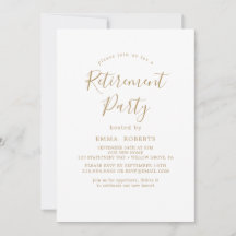 Elegant Guld kalligrafi pensionsfest