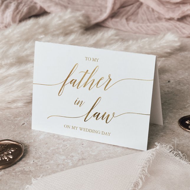 Elegant Guld-kalligrafi till min Far i juridik Kort (Skapare uppladdad)