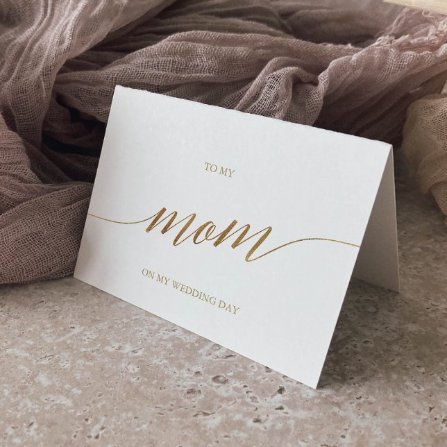 Elegant Guld-kalligrafi till min Mamma Bröllop Kort (Skapare uppladdad)