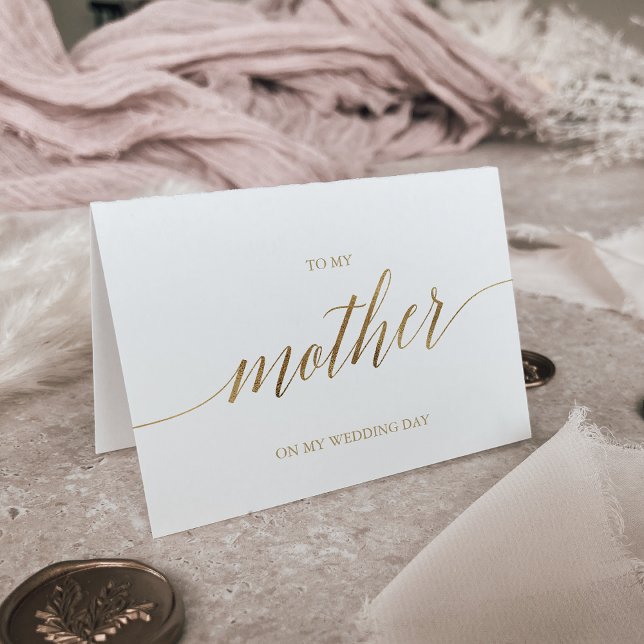Elegant Guld-kalligrafi till min Mor Bröllop Kort (Skapare uppladdad)