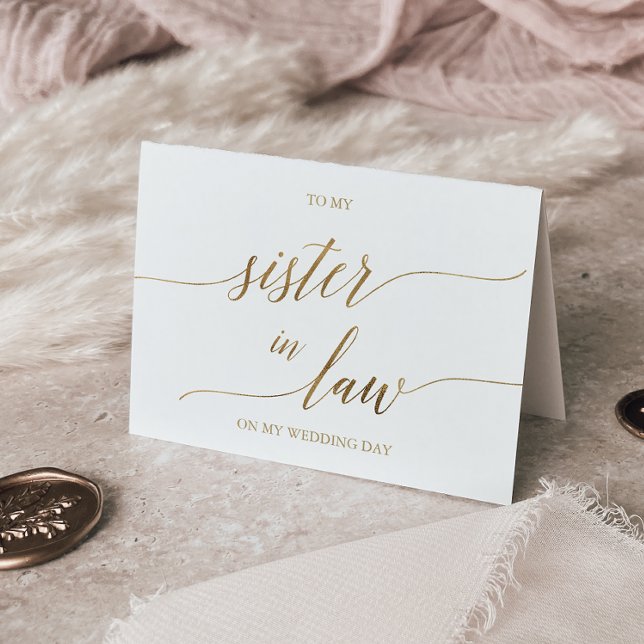 Elegant Guld-kalligrafi till min syster med lagkor Kort (Skapare uppladdad)
