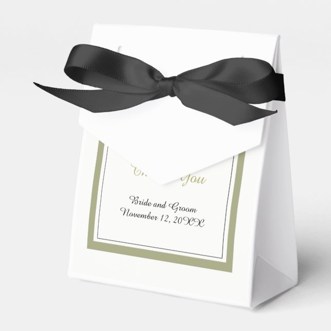 Elegant Guld Kant Bröllop Tack Presentaskar (Framsidan Sidan)