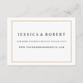 Elegant Guld Kant Bröllopswebbplats Infogningskort Tilläggskort