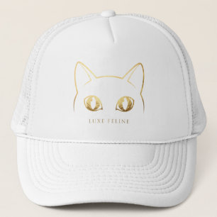 Elegant Guld Katt Linje Konst Baseboll Hatt Keps