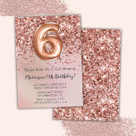 Elegant Guld Kids Girl 6e Födelsedagsfest Inv. Inbjudningar<br><div class="desc">Elegant ro 6e födelsedagsfest inbjudan i guld under en sexårig flicka med skript i elegant med svarttypsteckensnitt och ballonger i roligt.</div>