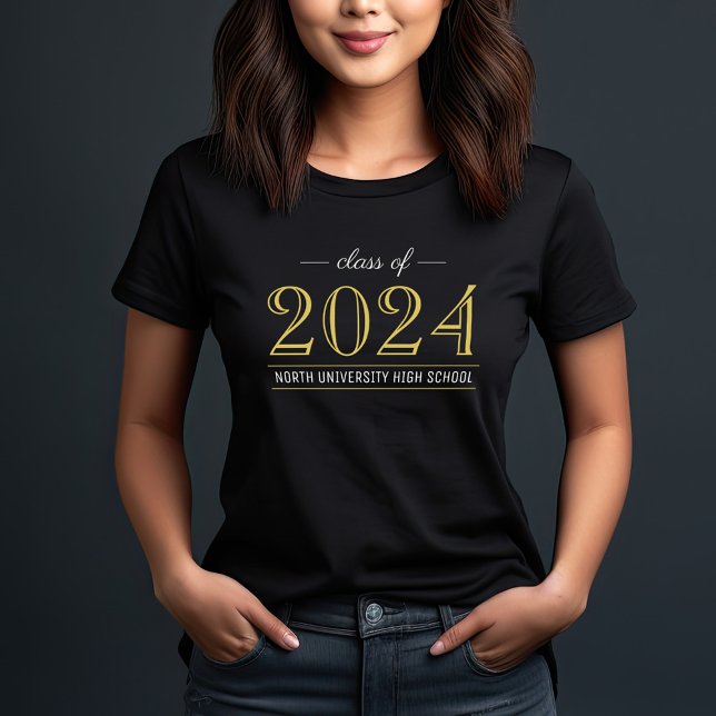 Elegant Guld klass 2022 Anpassningsbar Studenten T Shirt (Skapare uppladdad)
