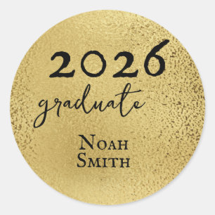 Elegant Guld klass 2023 Studenten Runt Klistermärke