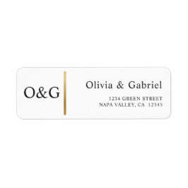 Elegant Guld, klassisk returadress i Bröllop Returadress Etikett