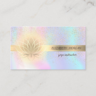 Elegant Guld Konfetti,Lotus,Holografisk Visitkort