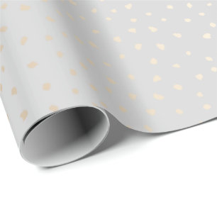 Elegant Guld-konfetti på Silver-bakgrund Presentpapper