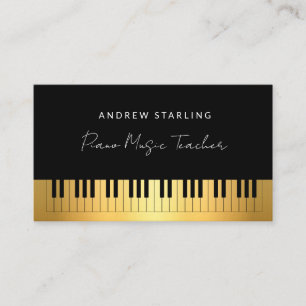 Elegant Guld Konstnärslärare i Piano nycklar Visitkort