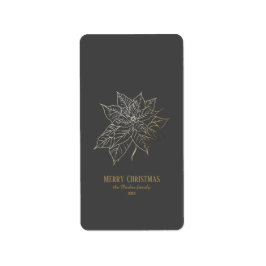 Elegant Guld-kontur för insettia om Mörken Bakgrun Adressetikett