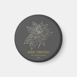 Elegant Guld-kontur för insettia om Mörken Bakgrun Magnet