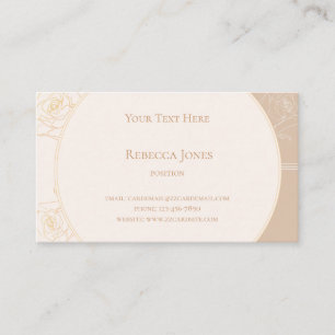 Elegant Guld konturerna Ro Monogram Cream Tan Visitkort