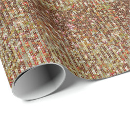 Elegant guld koppar glittrande sequinsmönster   presentpapper