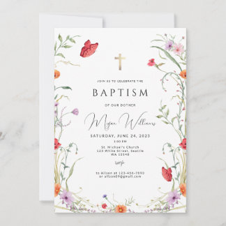 Elegant Guld Kor och peals girl Baptism Invati Inbjudningar