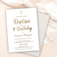 Elegant Guld Kor Simple Baptism och 1:a födelsedag