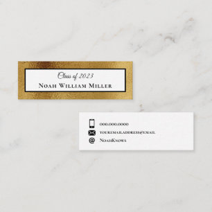 Elegant Guld-kort för in Studenten Monogram Namn