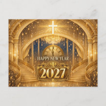 Elegant guld kristallen god jul 2027