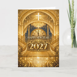 Elegant guld kristallen god jul 2027 helgkort