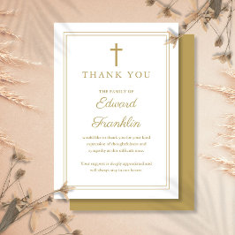 Elegant guld kristen firande av livets slutskede tack kort