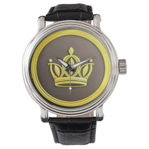 Elegant Guld Krona Armbandsur
