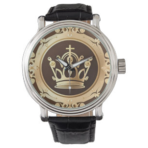 Elegant Guld Krona Armbandsur