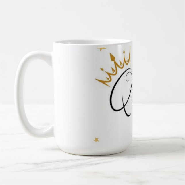 Elegant guld krona drottning typografi vattenflask kaffemugg (Vänster)