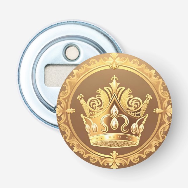 Elegant Guld Krona Flasköppnare (Framsidan)