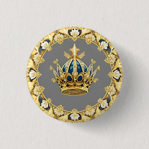 Elegant Guld Krona Knapp