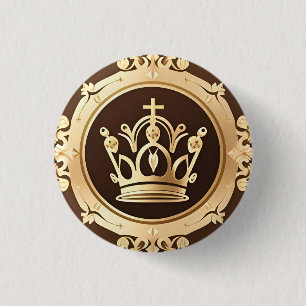 Elegant Guld Krona Knapp