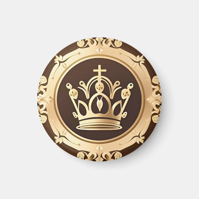 Elegant Guld Krona Magnet (Framsidan)