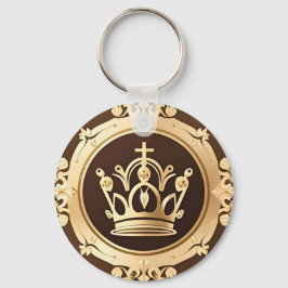 Elegant Guld Krona Nyckelring